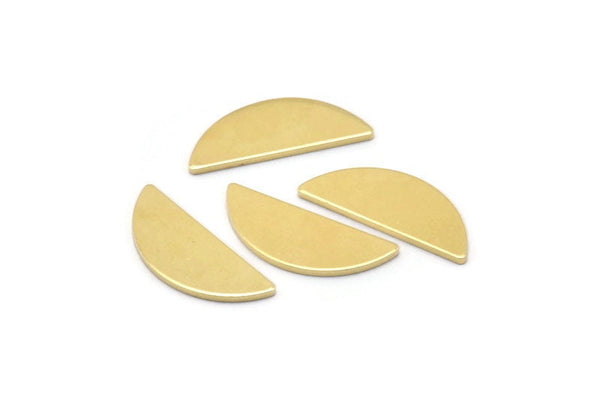 Semi Circle Blank, 8 Raw Brass Semi Circle Blanks, Stamping Blanks (21x8x1mm) A2580