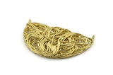 Brass Wire Charm, 2 Raw Brass Wire Pendants With 2 Loops, Findings (46x23mm) D1321 A2167