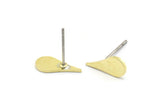 Brass Drop Earring, 12 Raw Brass Drop Shaped Stud Earrings (12x6x0.80mm) M03284 A2620