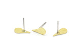 Brass Drop Earring, 12 Raw Brass Drop Shaped Stud Earrings (12x6x0.80mm) M03284 A2620