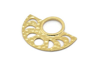 Moon Phases Pendant, 2 Gold Plated Brass Semi Circle Pendants, Earring Findings (39x30x1.5x1mm) U091 Q0372