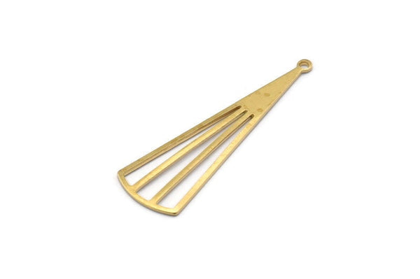 Brass Triangle Charm, 24 Raw Brass Triangle Charms With 1 Hole, Pendants, Findings (39x12x0.80mm) D1173
