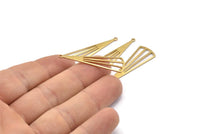 Brass Triangle Charm, 24 Raw Brass Triangle Charms With 1 Hole, Pendants, Findings (39x12x0.80mm) D1173