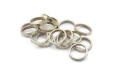 Silver Circle Connectors - 24 Antique Silver Plated Circle Connectors (12x0.8x2mm) D0306 H1152