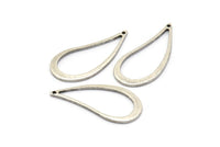 Silver Blank Pendant, 12 Antique Silver Plated Brass Drop Charms (29x13x1mm) Bs 1343 H0719