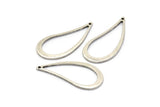 Silver Blank Pendant, 12 Antique Silver Plated Brass Drop Charms (29x13x1mm) Bs 1343 H0719