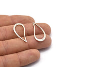 Silver Blank Pendant, 12 Antique Silver Plated Brass Drop Charms (29x13x1mm) Bs 1343 H0719
