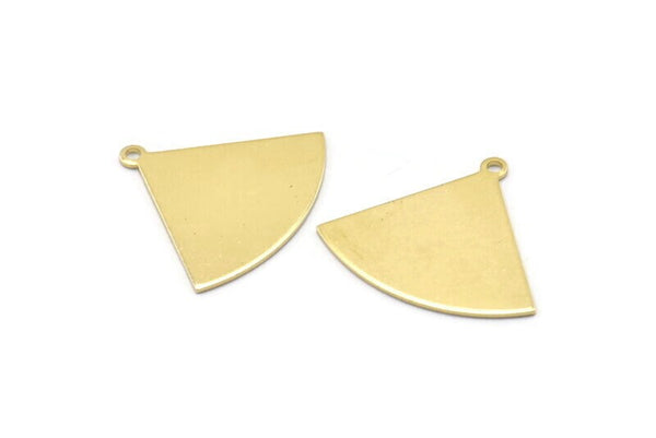 Brass Triangle Charm, 6 Raw Brass Triangle Charms With 1 Loop, Blanks (27x23x0.80mm) M03338