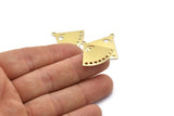 Brass Triangle Charm, 6 Raw Brass Triangle Charms With 1 Loop And 8 Holes Blanks (27x23x0.80mm) M03340