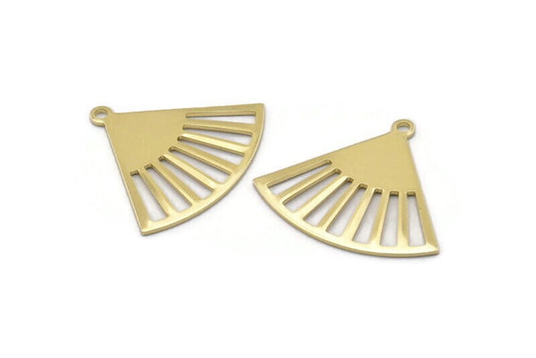 Brass Triangle Charm, 6 Raw Brass Triangle Charms With 1 Loop, Blanks (27x23x0.80mm) M03336