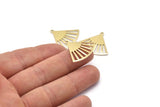 Brass Triangle Charm, 6 Raw Brass Triangle Charms With 1 Loop, Blanks (27x23x0.80mm) M03336