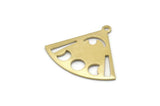 Brass Triangle Charm, 6 Raw Brass Moon Phases Charms With 1 Loop, Blanks (27x23x0.80mm) M03335