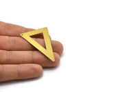 Brass Triangle Pendant, 10 Raw Brass Triangle Pendant (50x33mm) A0694