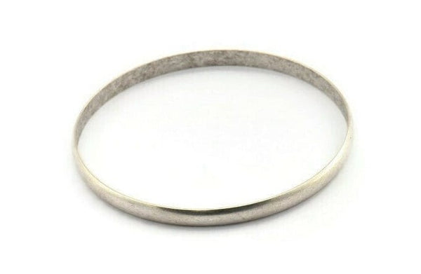 Silver Circle Connectors, 2 Antique Silver Plated Brass Circle Connectors (70x1.5x5mm) D1457 H1231