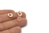 Copper Circle Earring, 12 Raw Copper Circle Stud Earrings (10x0.80mm) M006 A1502