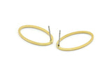 Brass Oval Earring, 10 Raw Brass Oval Stud Earrings (24x14x1mm) D0540 A1790