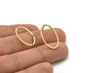 Brass Oval Earring, 10 Raw Brass Oval Stud Earrings (24x14x1mm) D0540 A1790