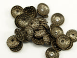 100 Pcs Antique Brass Round Middle Hole Bead Caps, Connectors, Findings, Charms (9 Mm) Pen 353 K024