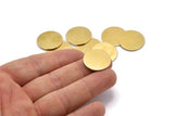 Brass Round Tag, 6 Raw Brass Round Stamping Blanks, Findings (20x1mm) A0249