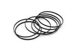 Black Circle Connectors, 6 Oxidized Brass Black Circle Connectors (45x0.75x1.8mm) Bs 1072 S253