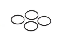 Black Circle Connectors - 50 Oxidized Brass Black Circle Connectors (18x1x1mm) BS 1096 S462