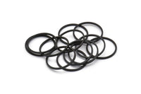Black Circle Connectors - 50 Oxidized Brass Black Circle Connectors (18x1x1mm) BS 1096 S462
