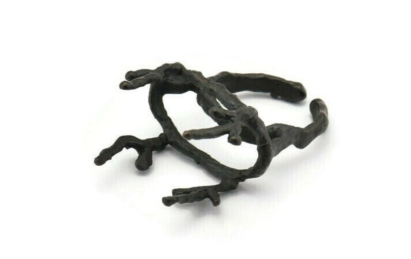 Claw Ring Settings - Oxidized Black Brass 4 Claw Ring Blank For Natural Stones V050