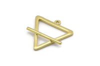 Brass Element Charm, 2 Raw Brass Earth Element Symbol Charms With 1 Loop (26x25mm) N1971