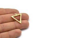 Brass Element Charm, 2 Textured Raw Brass Water Element Symbol Charms With 1 Loop (26x23mm) N1975