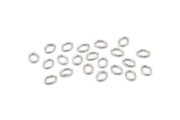 Silver Jump Ring, 250 Silver Tone Brass Oval Jump Rings (5x4x0.7mm) A1065