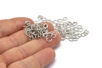 Silver Jump Ring, 250 Silver Tone Brass Oval Jump Rings (5x4x0.7mm) A1065