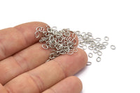 Silver Jump Ring, 500 Silver Tone Brass Oval Jump Rings (4x3x0.5mm) A1031