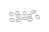 Silver Jump Ring, 100 Silver Tone Brass Oval Jump Rings (7x5x0.9mm) A1069
