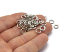 Silver Jump Ring, 100 Silver Tone Brass Jump Rings (7x1.2mm) A1034