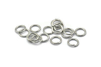 Silver Jump Ring, 100 Silver Tone Brass Jump Rings (9x1.2mm) A1010