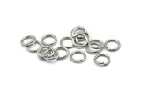 Silver Jump Ring, 100 Silver Tone Brass Jump Rings (9x1.2mm) A1010