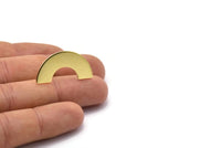 Brass Geometric Earring, 10 Raw Brass Semi Circle Blanks Stud Earrings (30x15x8x0.8mm) BS 1823 A1191