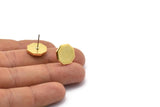 Brass Hexagon Earring, 6 Raw Brass Hexagon Stud Earrings (14x2mm) D1190 A0467