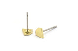 Brass Diamond Earring, 12 Textured Raw Brass Diamond Stud Earrings (6x6x0.80mm) M02565 A0903