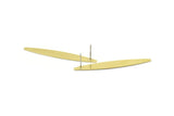 Brass Oval Earring, 6 Raw Brass Oval Shaped Stud Earrings (50x7x0.80mm) M02520 A0867