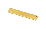 Customized Name Bar, 24 Raw Brass Stamping Blank With 2 Holes, Pendant (40x8x0.80mm) Y200