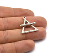 Gümüş Element Charm, 2 Dokulu Antik Gümüş Kaplama Pirinç Hava Elementi Sembolü Charm'ı 1 Döngülü (26x23 mm) N1974 H1495