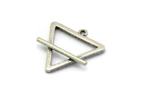 Gümüş Element Charm, 1 Döngülü 2 Antik Gümüş Kaplama Pirinç Toprak Elementi Sembolü Charm (26x25 mm) N1971 H1496