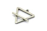 Gümüş Element Charm, 1 Döngülü 2 Antik Gümüş Kaplama Pirinç Toprak Elementi Sembolü Charm (26x25 mm) N1971 H1496