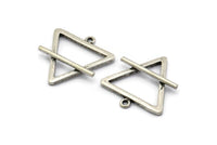 Gümüş Element Charm, 1 Döngülü 2 Antik Gümüş Kaplama Pirinç Toprak Elementi Sembolü Charm (26x25 mm) N1971 H1496