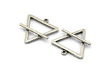 Gümüş Element Charm, 1 Döngülü 2 Antik Gümüş Kaplama Pirinç Toprak Elementi Sembolü Charm (26x25 mm) N1971 H1496
