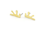 Earring Studs, 8 Raw Brass - Irregular Shaped Stud Earrings - Brass Earrings - Earrings (18x11x0.80mm) A2662