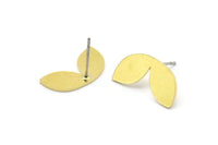Pirinç Yaprak Küpe, 8 Ham Pirinç Yaprak Şeklinde Küpe, Bulgular (18x9x0,80 mm) A2651