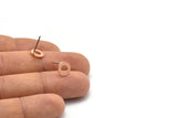 Copper Circle Earring, 12 Raw Copper Circle Stud Earrings (8x0.80mm) M008 A1501
