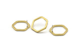 Brass Hexagon Earring, 6 Raw Brass Hexagon Stud Earrings (22x2x2mm) D0135 A1313